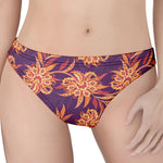 Tangerine Floral Bohemian Pattern Print Women's Thong