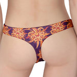 Tangerine Floral Bohemian Pattern Print Women's Thong