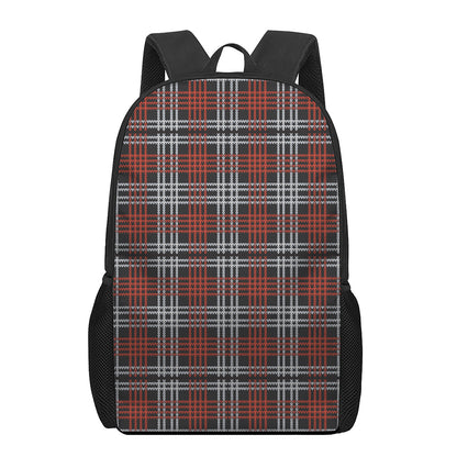 Tartan Knitted Pattern Print 17 Inch Backpack