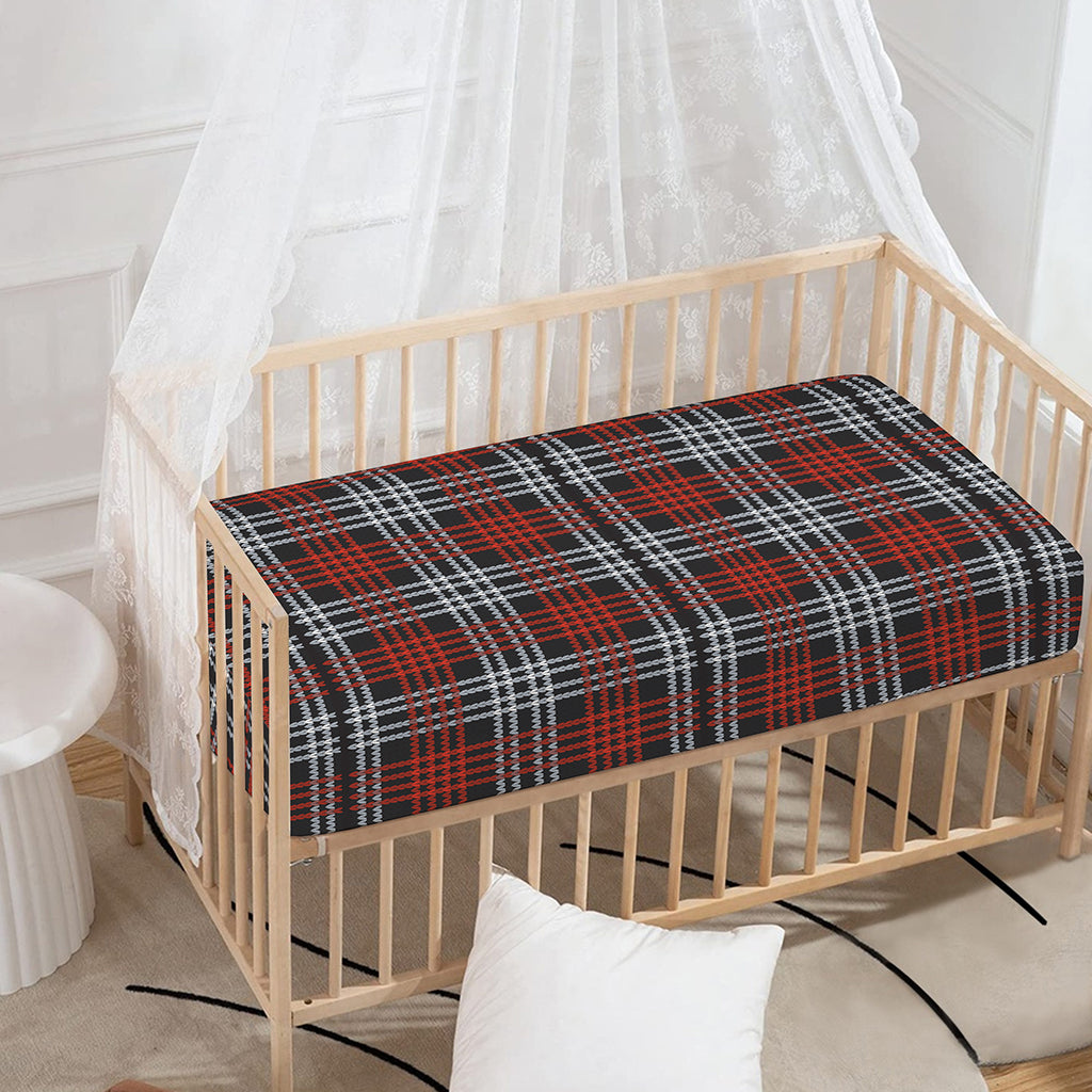 Tartan Knitted Pattern Print Baby Crib Sheet