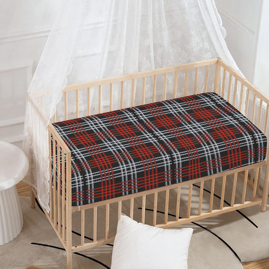 Tartan Knitted Pattern Print Baby Crib Sheet