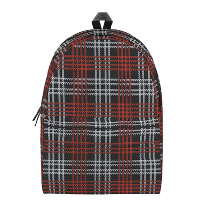 Tartan Knitted Pattern Print Backpack