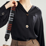 Tartan Knitted Pattern Print Bag Strap