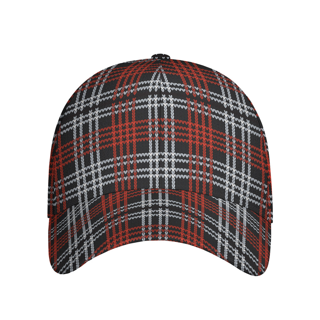 Tartan Knitted Pattern Print Baseball Cap