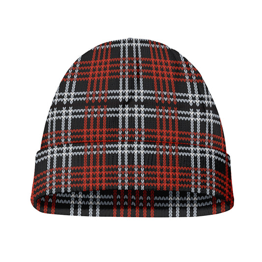Tartan Knitted Pattern Print Beanie