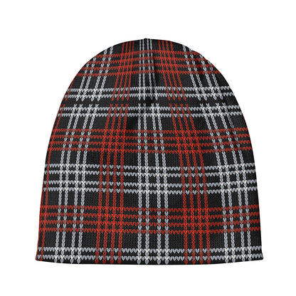 Tartan Knitted Pattern Print Beanie