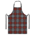 Tartan Knitted Pattern Print Bib Apron With Pocket