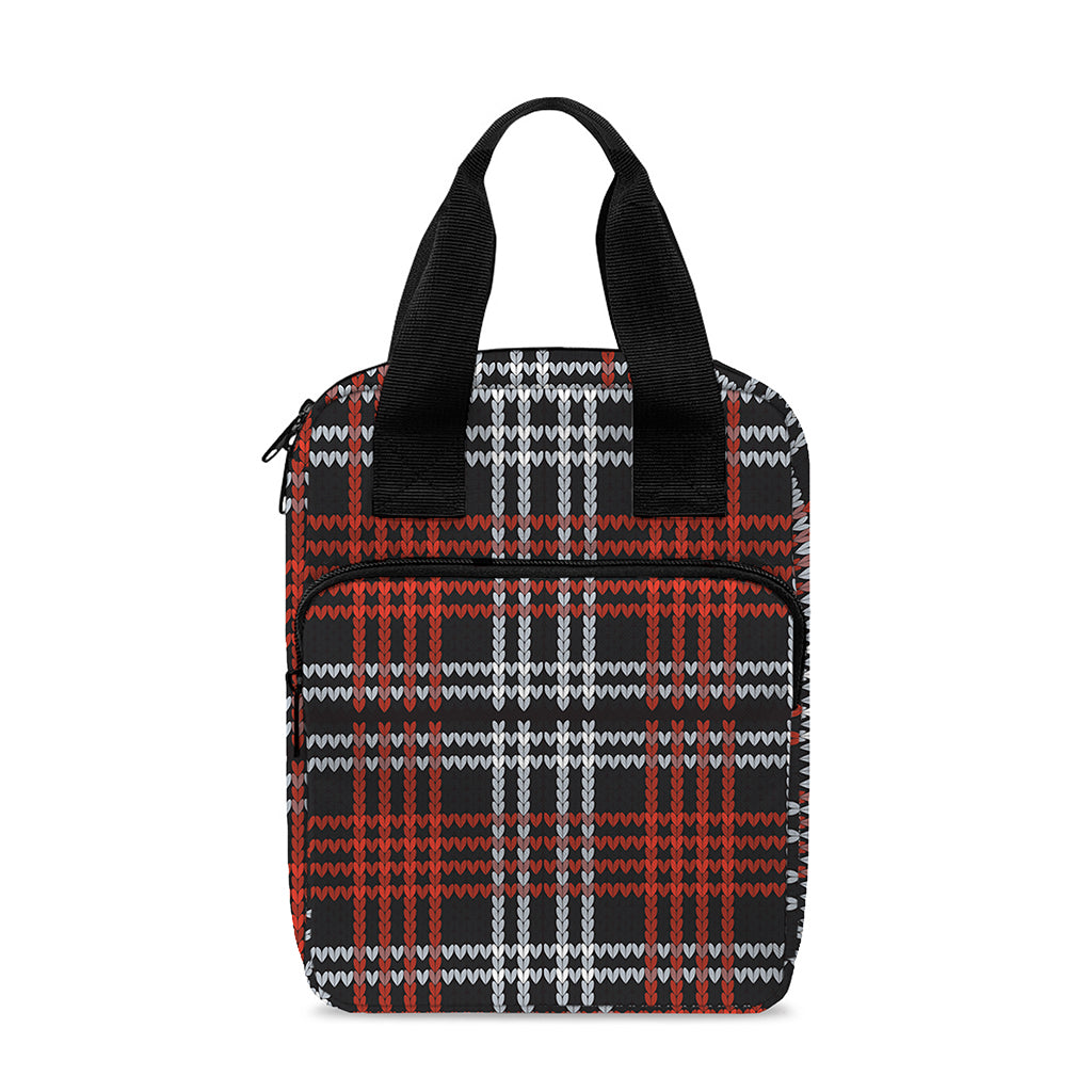 Tartan Knitted Pattern Print Bible Tote Bag