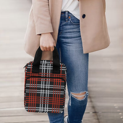 Tartan Knitted Pattern Print Bible Tote Bag