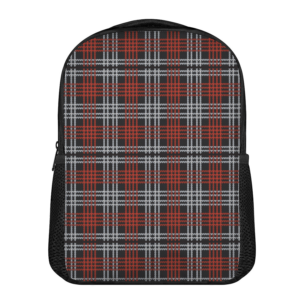 Tartan Knitted Pattern Print Casual Backpack