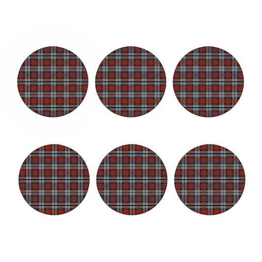 Tartan Knitted Pattern Print Coaster Set