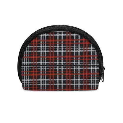 Tartan Knitted Pattern Print Coin Purse