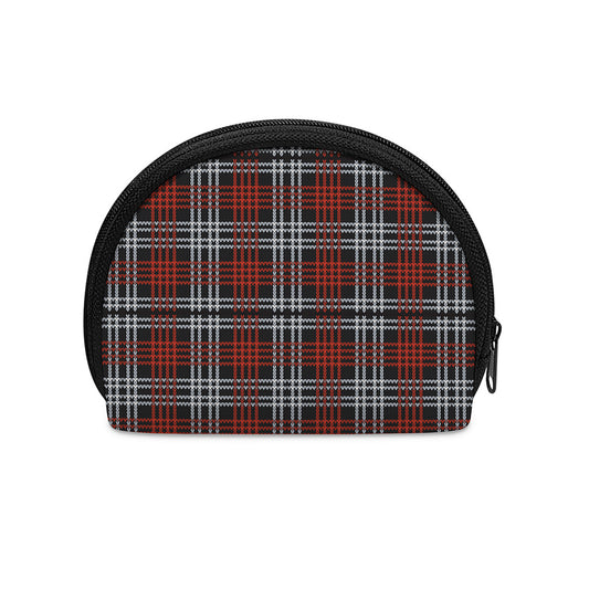 Tartan Knitted Pattern Print Coin Purse