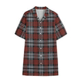 Tartan Knitted Pattern Print Cotton Hawaiian Shirt