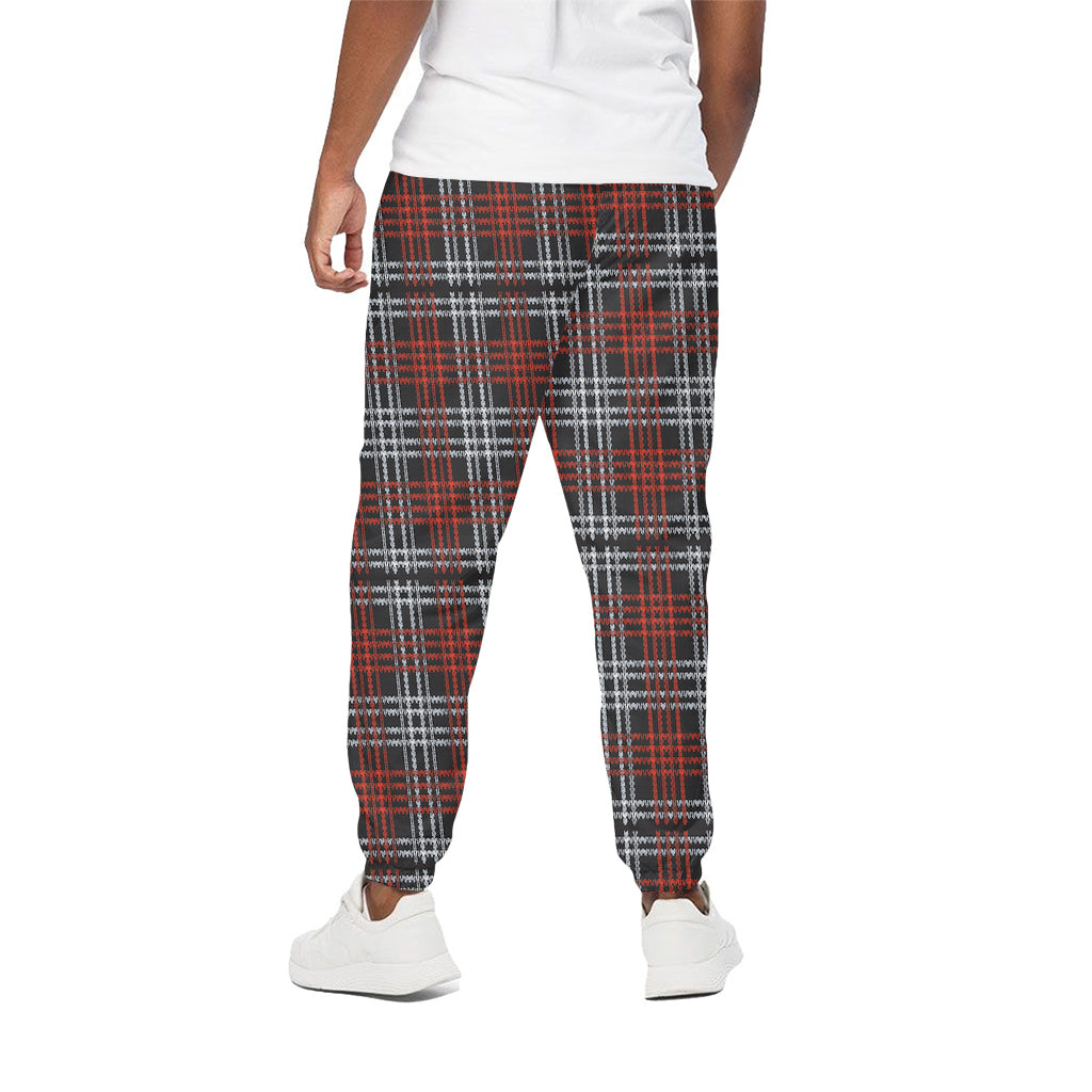 Tartan Knitted Pattern Print Cotton Pants