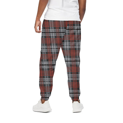 Tartan Knitted Pattern Print Cotton Pants