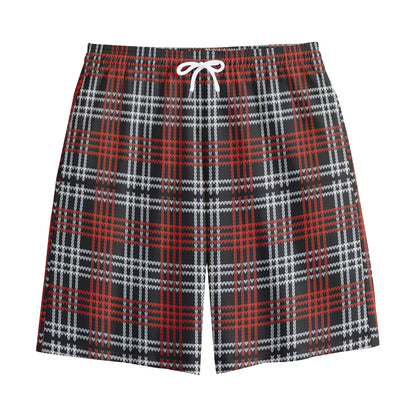 Tartan Knitted Pattern Print Cotton Shorts