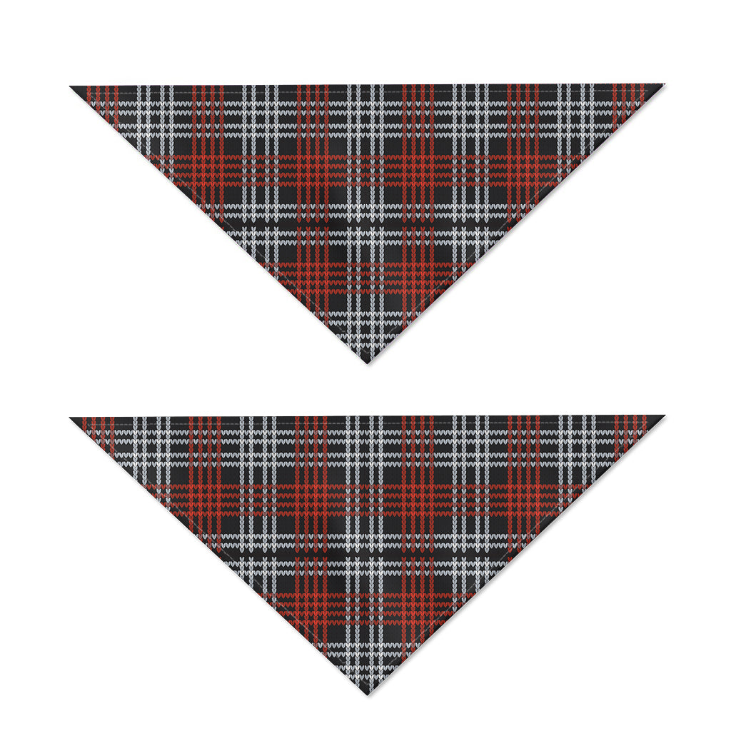 Tartan Knitted Pattern Print Dog Bandana