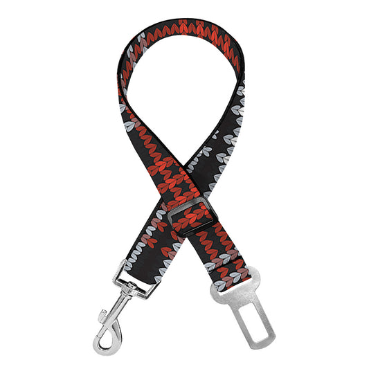 Tartan Knitted Pattern Print Dog Seat Belt