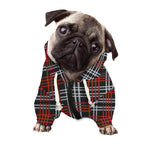 Tartan Knitted Pattern Print Dog Zip Up Hoodie