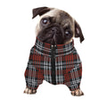 Tartan Knitted Pattern Print Dog Zip Up Jacket