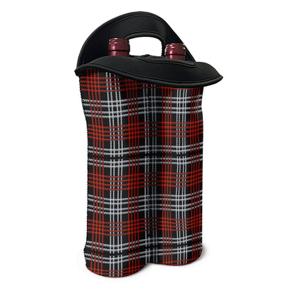 Tartan Knitted Pattern Print Double Neoprene Wine Tote