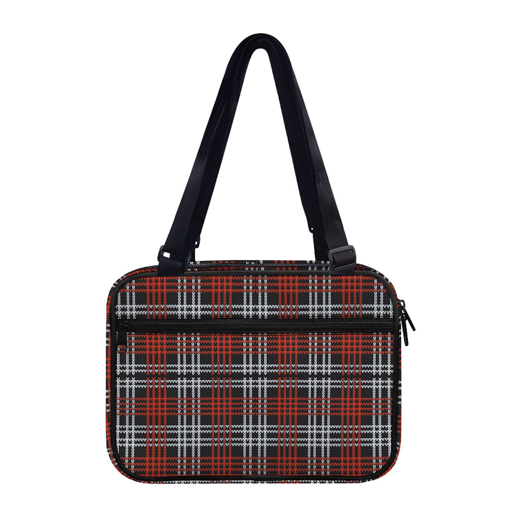 Tartan Knitted Pattern Print Double Strap Bible Bag