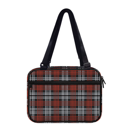 Tartan Knitted Pattern Print Double Strap Bible Bag