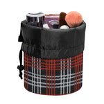 Tartan Knitted Pattern Print Drawstring Makeup Bag