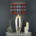 Tartan Knitted Pattern Print Drum Lamp Shade