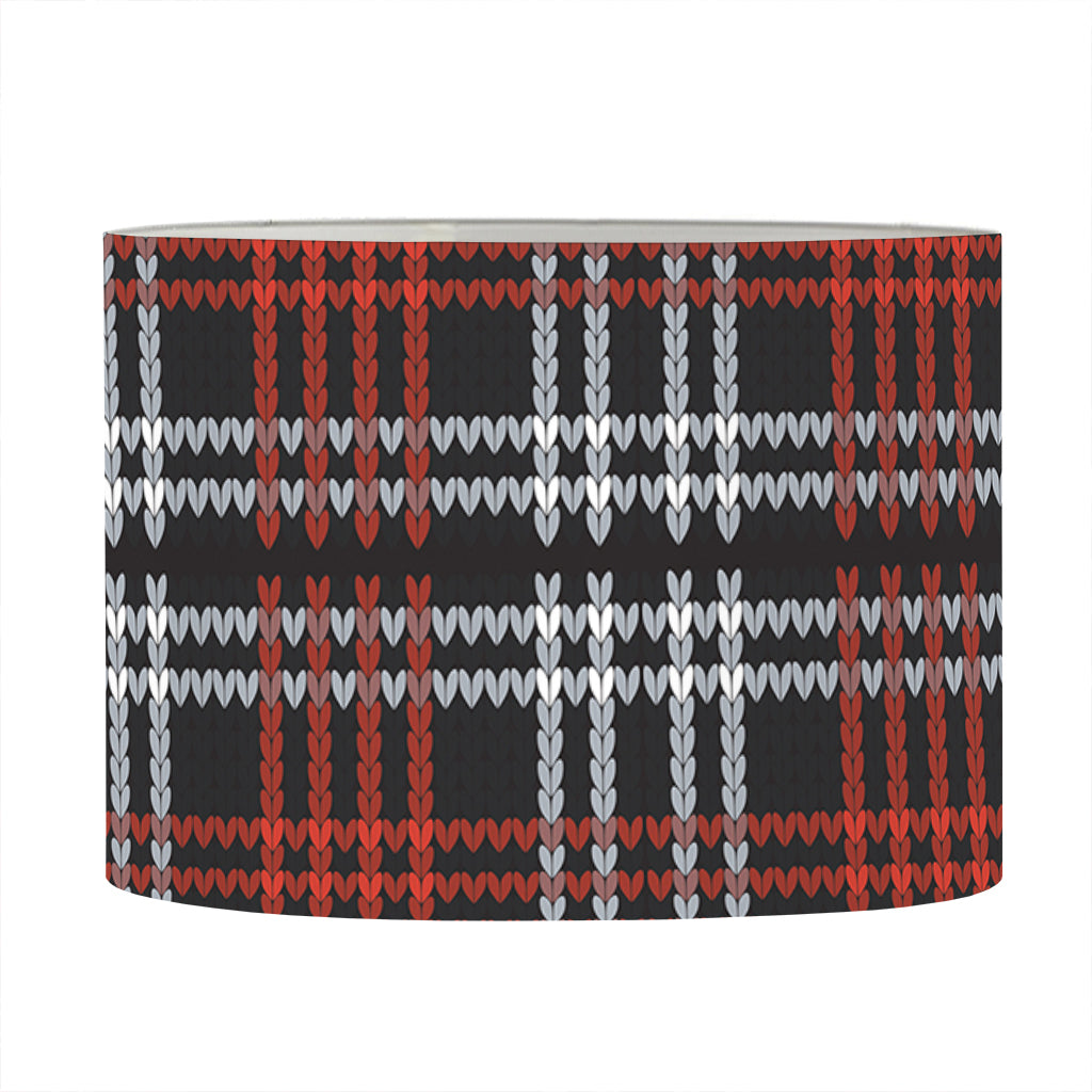 Tartan Knitted Pattern Print Drum Lamp Shade