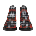 Tartan Knitted Pattern Print Flat Ankle Boots