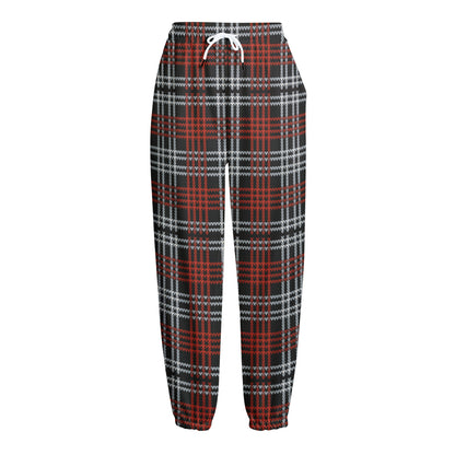 Tartan Knitted Pattern Print Fleece Lined Knit Pants