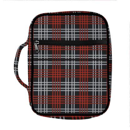 Tartan Knitted Pattern Print Front Pocket Bible Bag