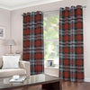 Tartan Knitted Pattern Print Grommet Curtains