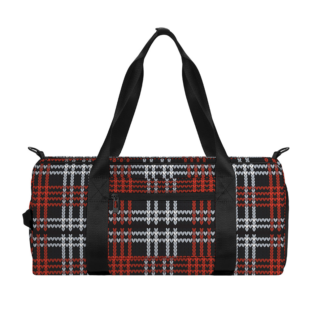 Tartan Knitted Pattern Print Gym Bag