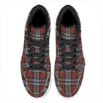 Tartan Knitted Pattern Print High Top Leather Sneakers