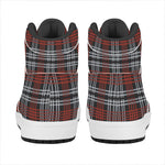 Tartan Knitted Pattern Print High Top Leather Sneakers