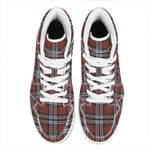 Tartan Knitted Pattern Print High Top Leather Sneakers