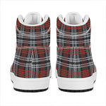 Tartan Knitted Pattern Print High Top Leather Sneakers