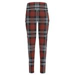 Tartan Knitted Pattern Print High-Waisted Pocket Leggings