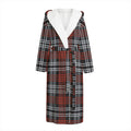 Tartan Knitted Pattern Print Hooded Bathrobe