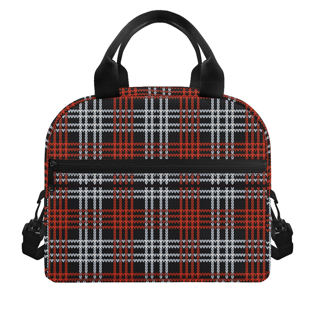 Tartan Knitted Pattern Print Insulated Lunch Bag
