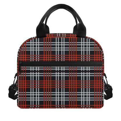 Tartan Knitted Pattern Print Insulated Lunch Bag