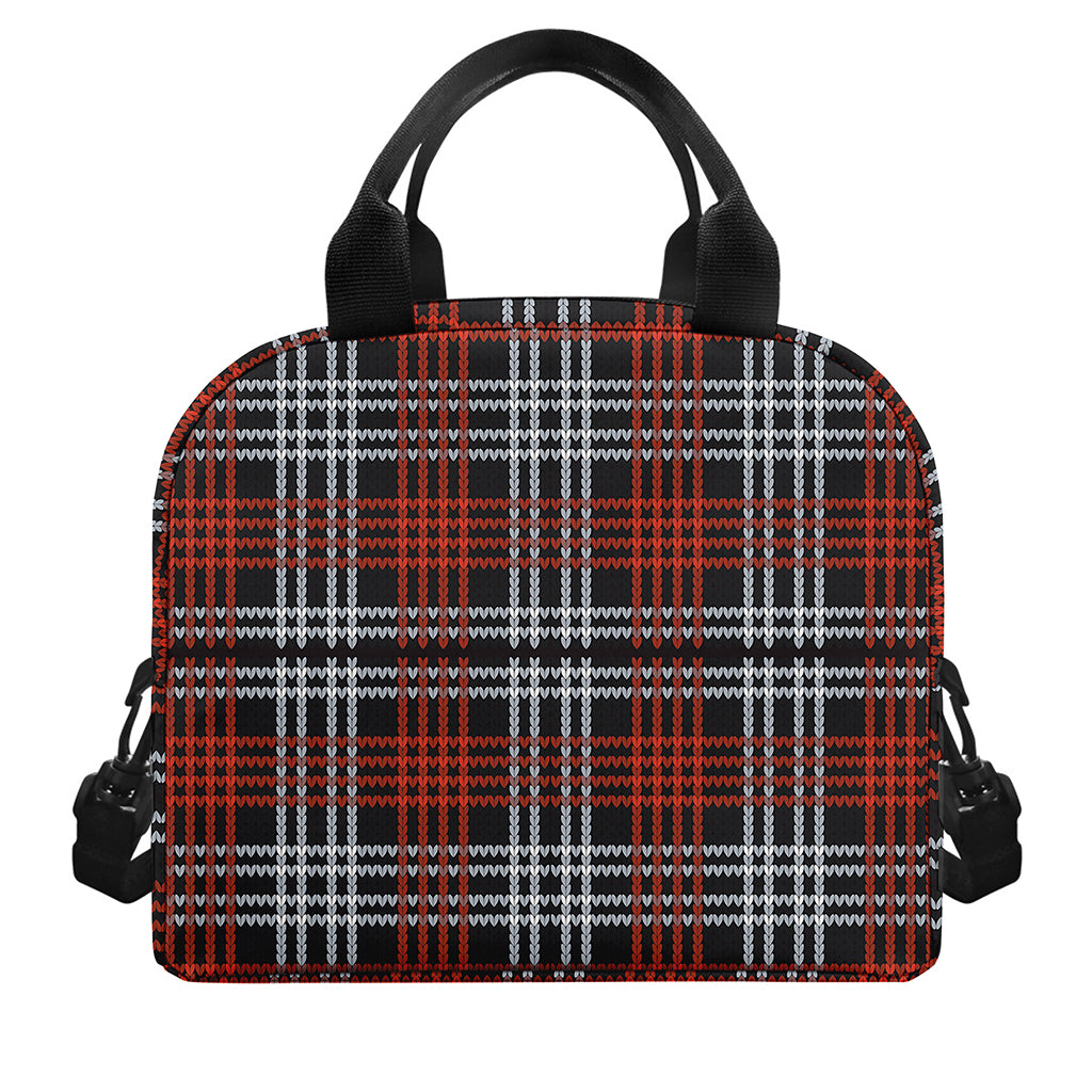 Tartan Knitted Pattern Print Insulated Lunch Bag