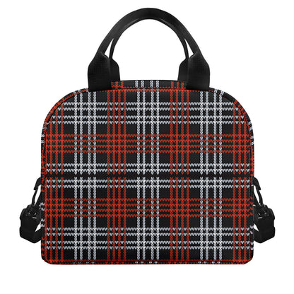Tartan Knitted Pattern Print Insulated Lunch Bag