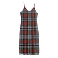 Tartan Knitted Pattern Print Jersey Midi Cami Dress