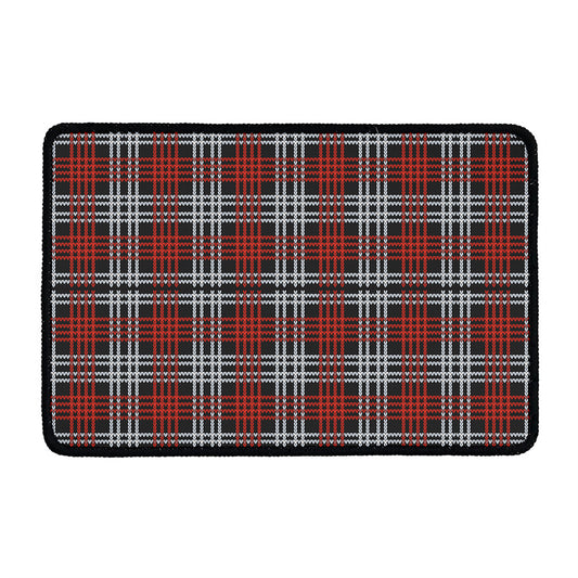 Tartan Knitted Pattern Print Kitchen Mat