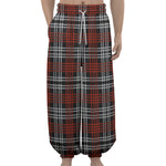 Tartan Knitted Pattern Print Lantern Pants