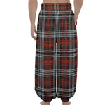Tartan Knitted Pattern Print Lantern Pants